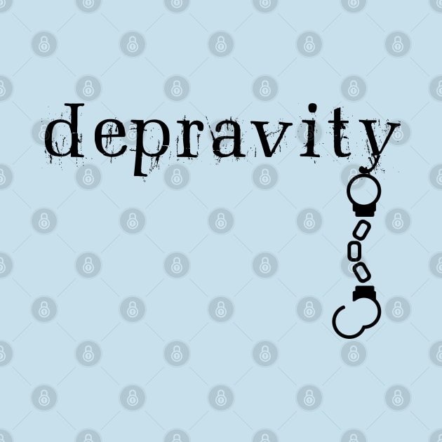 Depravity Handcuffs Hanging Light-Monotone by depravitee