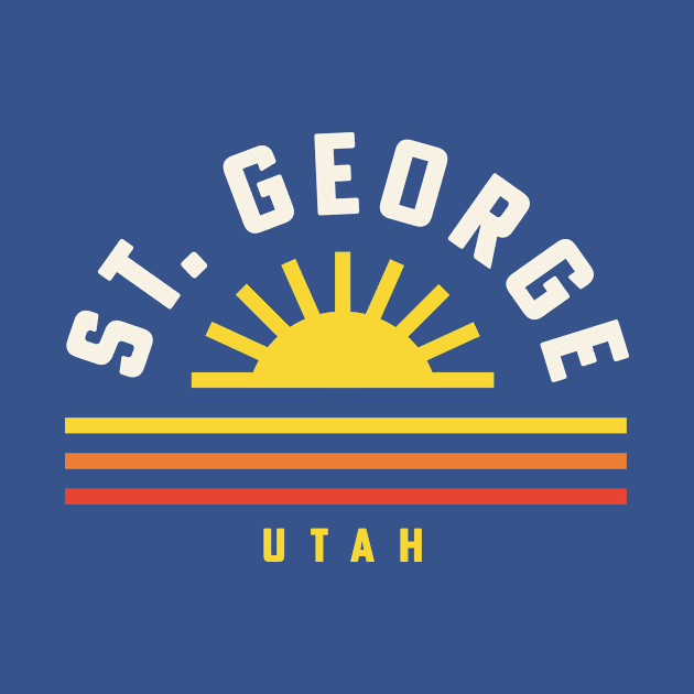 St. George Utah Retro Vintage Sunset by PodDesignShop