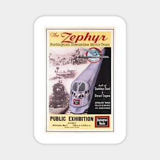 The Zephyr Diesel Engine Motor Train Retro Advertisement Vintage Railway Magnet