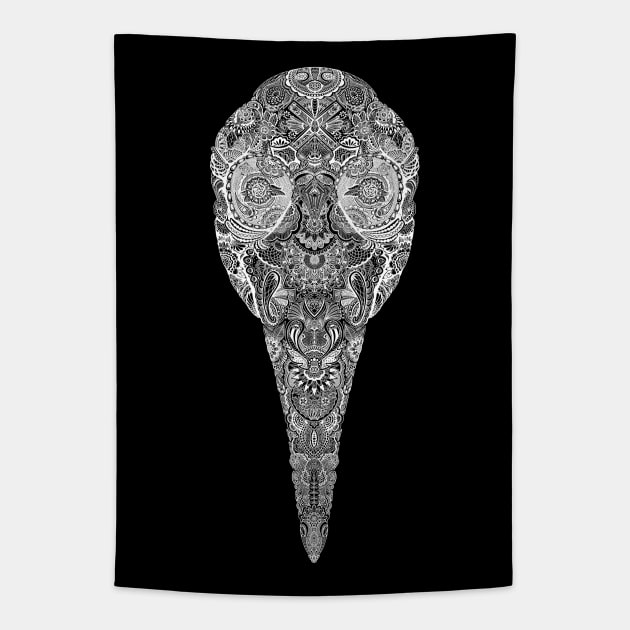 Paisley Plague Mask White Tapestry by ChePanArt
