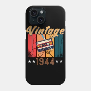 76th Birthday 76 Years Old 76th Vintage Retro cassette Mixtape Music Cassette 1944 Birthday Phone Case