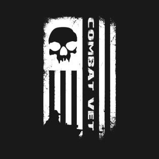 Skull Combat Veteran Flag T-Shirt