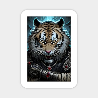 Powerful gothic tiger Magnet