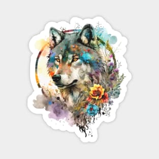 Vibrant Wolf Magnet