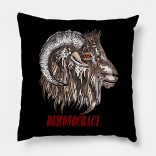 Satanic goat Demonocracy Pillow