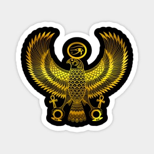 Golden Ancient Egyptian God Horus as Royal Falcon Magnet