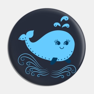 Aqua ocean animals - Whale Pin