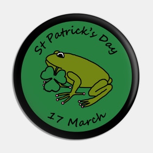 Frog with Shamrock St Patricks Day Pin