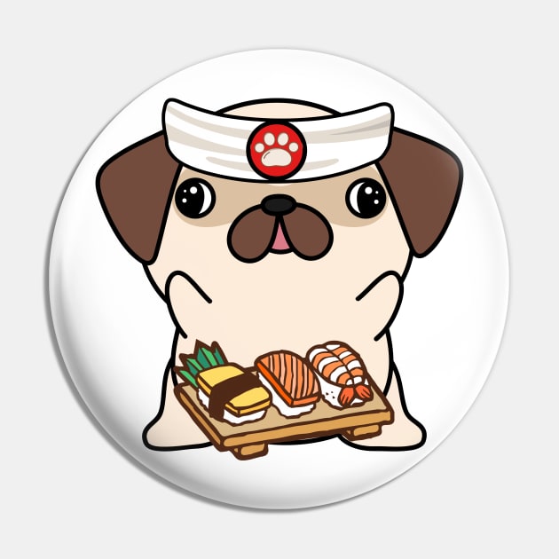 Sushi Chef Pug Pin by Pet Station