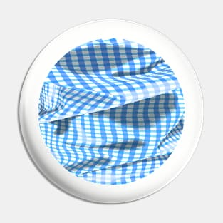 Creased blue checked pattern mandala Pin