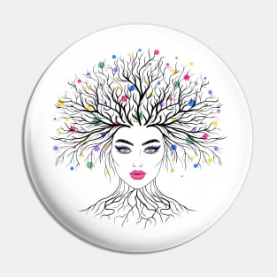 Woman tree Pin