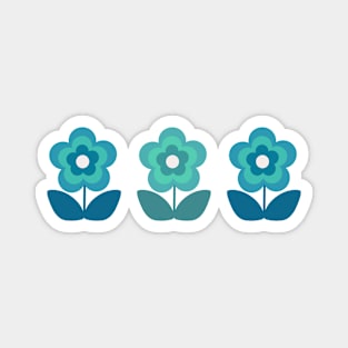 Three MCM Flowers Magnet