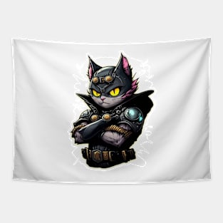 Vigilante Cat Dark Avenger Superhero Tapestry