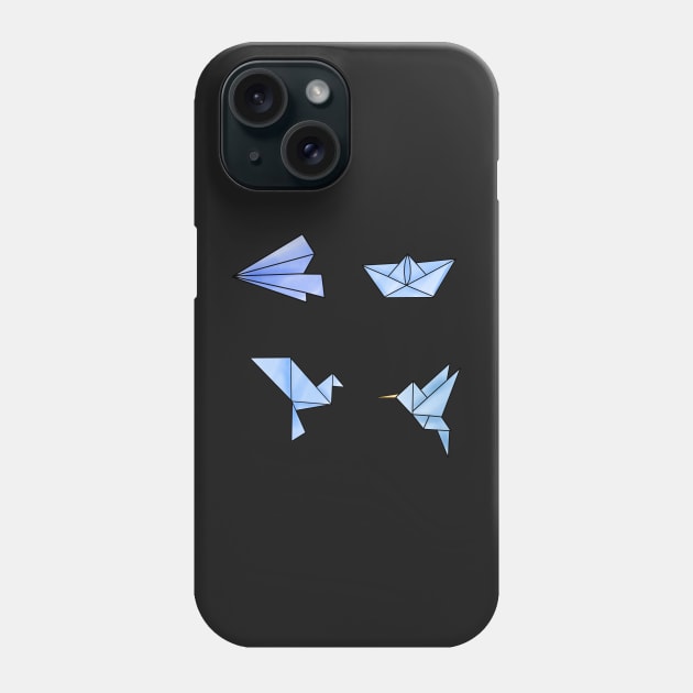 Blue Origami Sticker Pack Phone Case by TheHermitCrab