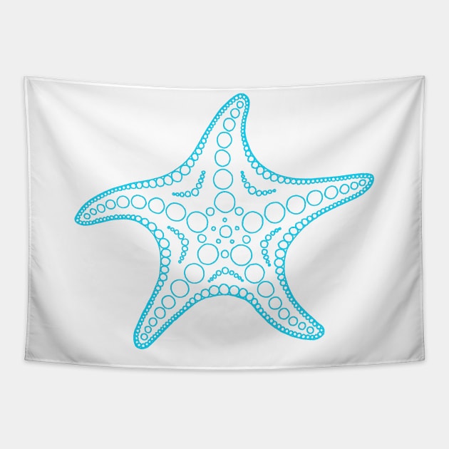 Starfish (blue/white) Tapestry by calenbundalas