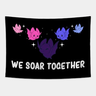 Omnisexual Pride Flag Month Cute Lgbtqia Kawaii Bat Tapestry