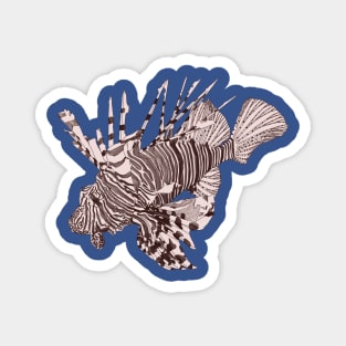 Lionfish line illustration Magnet