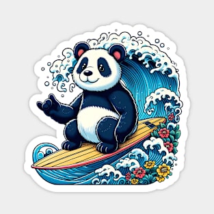 Surfing panda Magnet