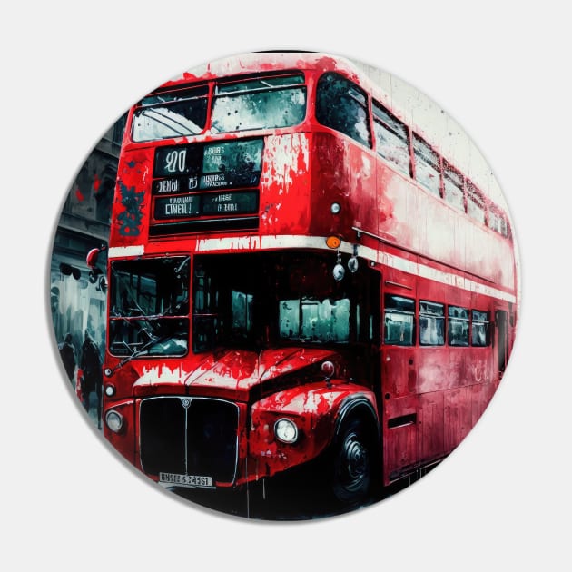 London Bus Pin by Buff Geeks Art