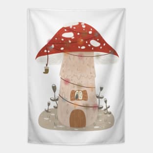 Mushroom house Tapestry