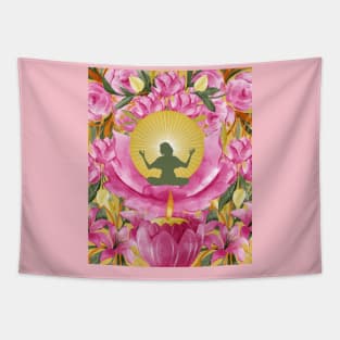 Yoga In The Lotus Pose Tapestry