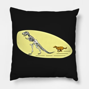 T Rex Dinosaur Skeleton And Dog Pillow