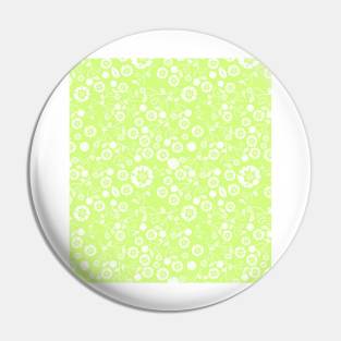 Green Wildflower Floral Pattern Pin