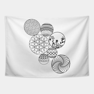 Mandalas, circles and flowers Tapestry