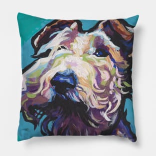 Fun Wire Hair Fox Terrier Dog bright colorful Pop Art Pillow