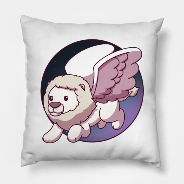 Lion With Wings Pillow by TheMaskedTooner