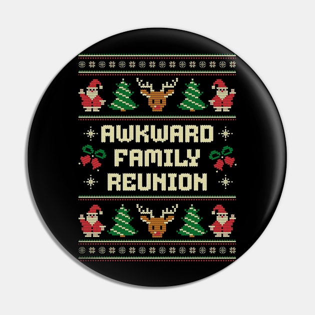 Awkward Family Reunion - Ugly Christmas Sweater Pin by Kicosh