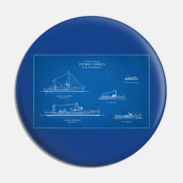 United States Coast Guard Patrol Vessels of the Prohibition Era - AD Pin by SPJE Illustration Photography