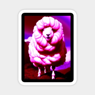 Fluffy Pink Sheep Magnet