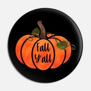 Fall Y’all Watercolor Pumpkin Pin