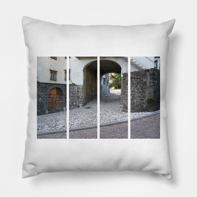 Gorizia, Italy. The castle. It stands between the walls of the ancient village, what medieval sources cite as Upper Land. Friuli Venezia Giulia. Sunny spring afternoon day. Pillow by fabbroni-art