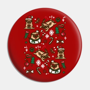 Pugs in christmas party Pin