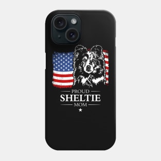 Proud Sheltie Mom American Flag patriotic gift dog Phone Case