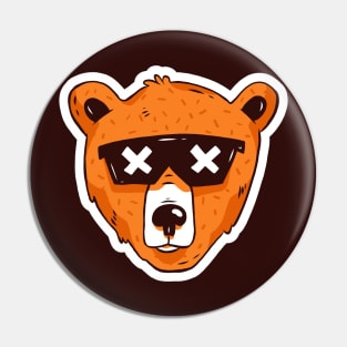 Cool Bear Head with Sunglasses Pin