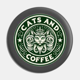 Cats and coffee Pin