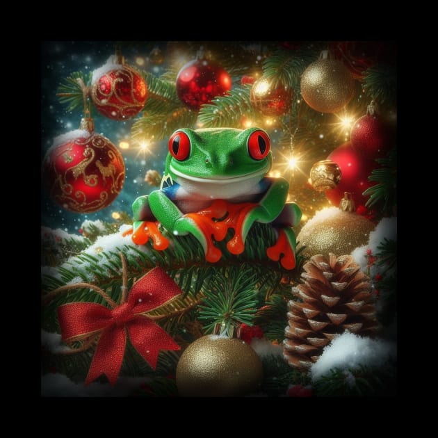 Red-eyed tree frog Christmas by kajo1350