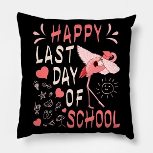 Happy Last Day Of School Dabbing Flamingo Gift Pillow