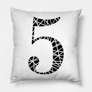 Lucky Number 5 Five Typography Pillow