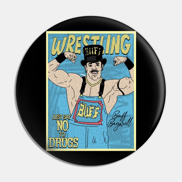 Buff Bagwell Hat Wrestling // Just Say No To Drugs Pin by Pinjem Seratus