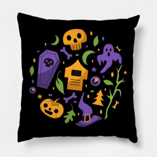 Halloween doodle theme Pillow