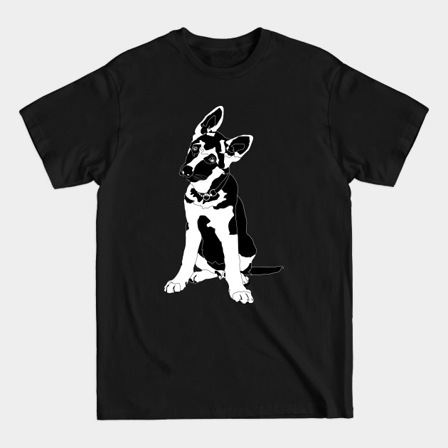 Discover German shepherd dog in BW - German Shepherd - T-Shirt