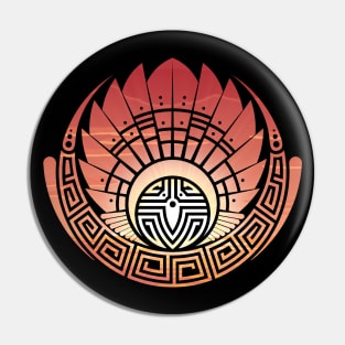 Orange Tribal Glyph Pin