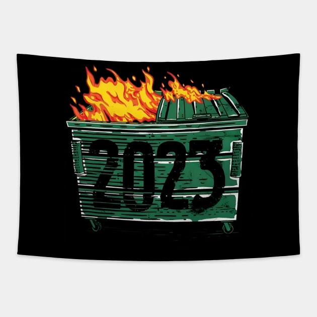 Dumpster Fire 2023 Tapestry by Shapmiyako