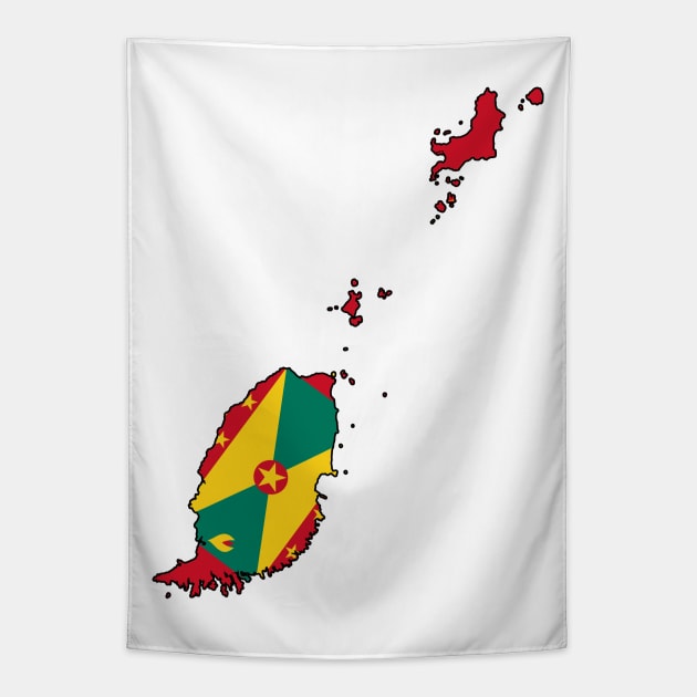 Grenada Map Tapestry by Historia