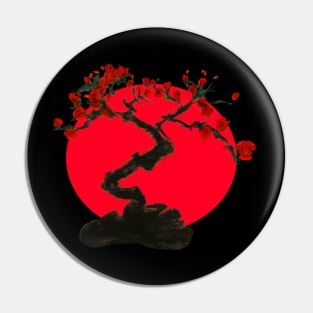 Sokan Traditional bonsai tree - Sumi inspired with an enso circle rising sun design Pin