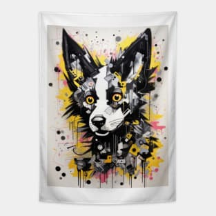 Cartoon African Wild Dog Graffiti #4 Tapestry